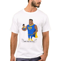 Superdad and a child - cartoon