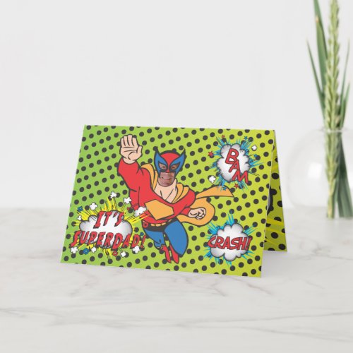 SuperDad Comic Book Hero Photo Insert Card