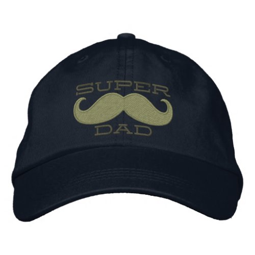 Superdad Mustache SUPER DAD Embroidered Baseball Cap