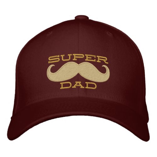 Superdad Mustache SUPER DAD Embroidered Baseball Hat