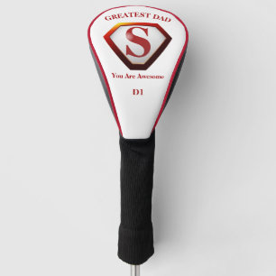 SuperDad White+Red Pipe Golf Head Cover