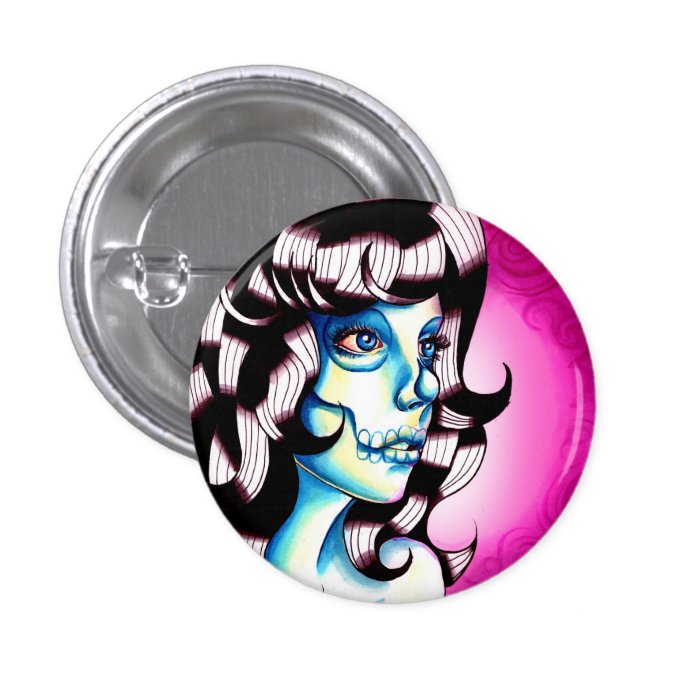 Superficial Love Day of the Dead Girl Pinback Button