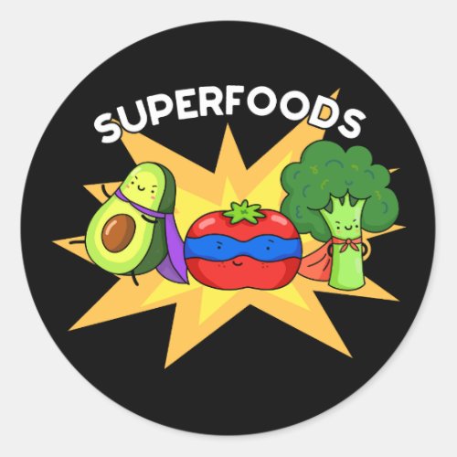 Superfoods Funny Vegetable Pun  Classic Round Sticker