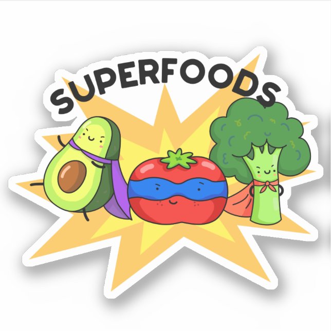 Superfoods Funny Vegetable Pun  Sticker (Front)