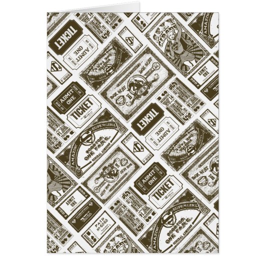 Supergirl Admit One Pattern Brown Cards (Front)