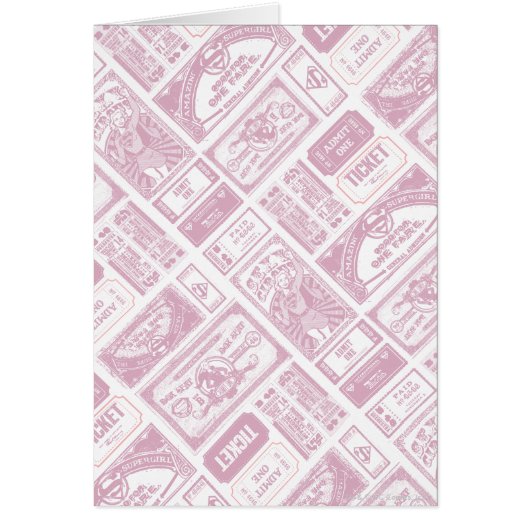 Supergirl Admit One Pattern Pink Cards (Front)