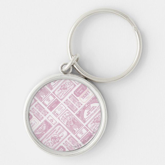 Supergirl Admit One Pattern Pink Keychain (Front)