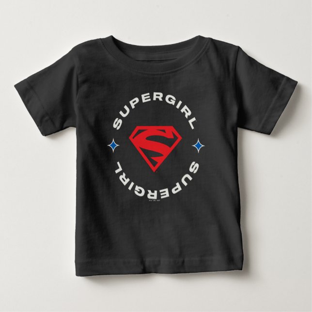 Supergirl Age of Heroes Circle S-Shield Baby T-Shirt (Front)