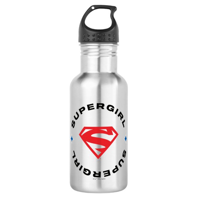 Supergirl Age of Heroes Circle S-Shield Stainless Steel Water Bottle (Front)