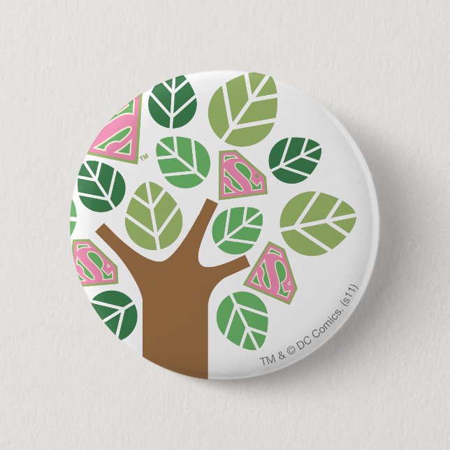 Supergirl All Natural Tree Pinback Button (Front)