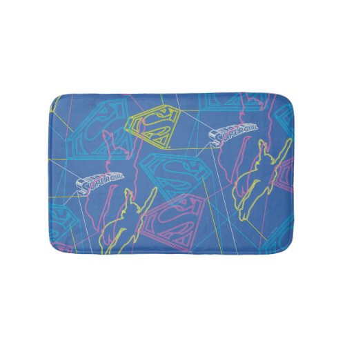 Supergirl and Logo Colored Outlines Bath Mat