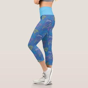 Supergirl and Logo Colored Outlines Capri Leggings