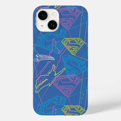 Supergirl and Logo Colored Outlines Case_Mate iPhone 14 Case