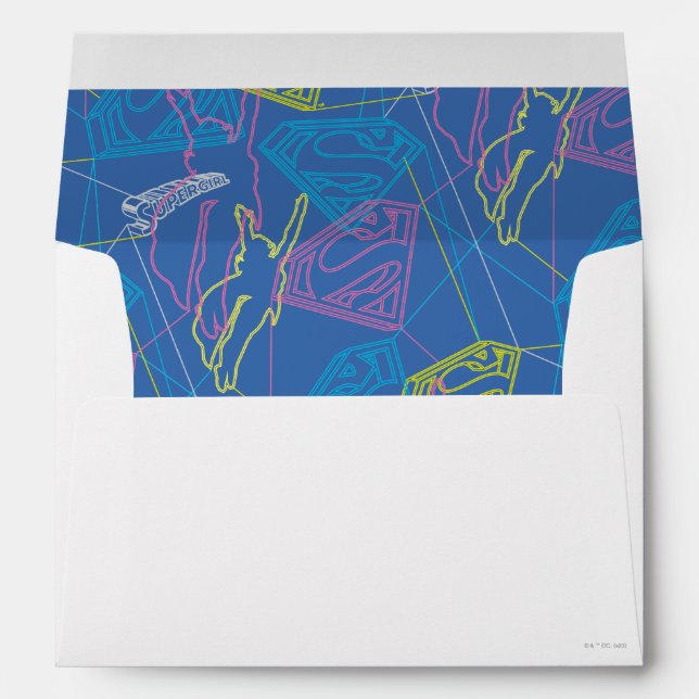 Supergirl and Logo Colored Outlines Envelope (Back (Bottom))