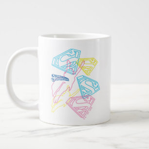 Supergirl and Logo Colored Outlines Giant Coffee Mug