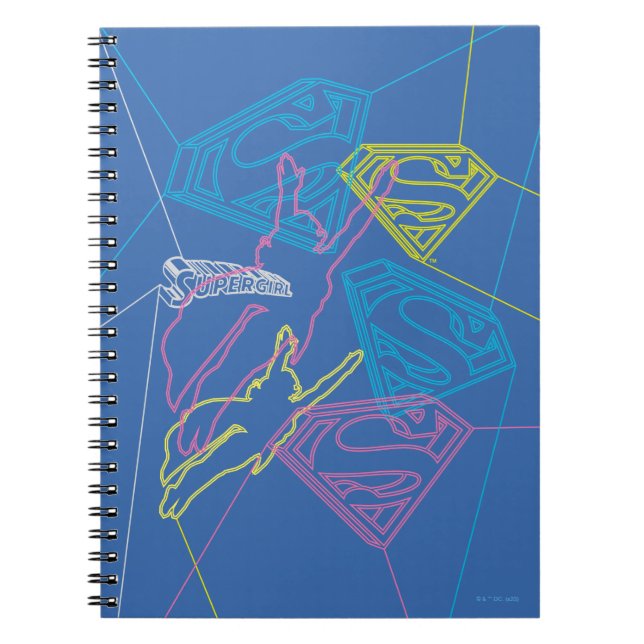 Supergirl and Logo Colored Outlines Notebook (Front)