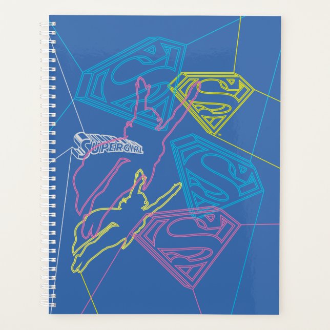 Supergirl and Logo Colored Outlines Planner (Front)