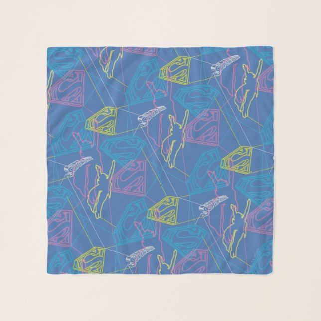 Supergirl and Logo Colored Outlines Scarf (Front)