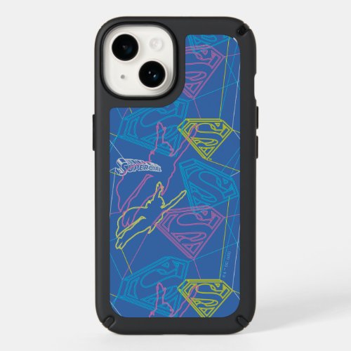 Supergirl and Logo Colored Outlines Speck iPhone 14 Case
