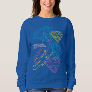 Supergirl and Logo Colored Outlines Sweatshirt