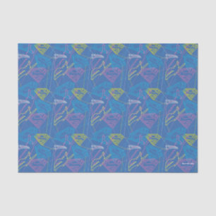 Supergirl and Logo Colored Outlines Tissue Paper