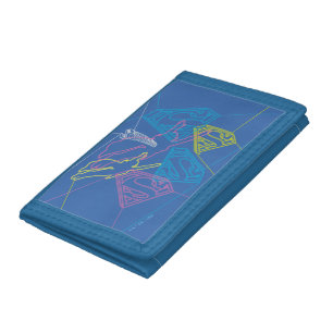 Supergirl and Logo Colored Outlines Tri-fold Wallet