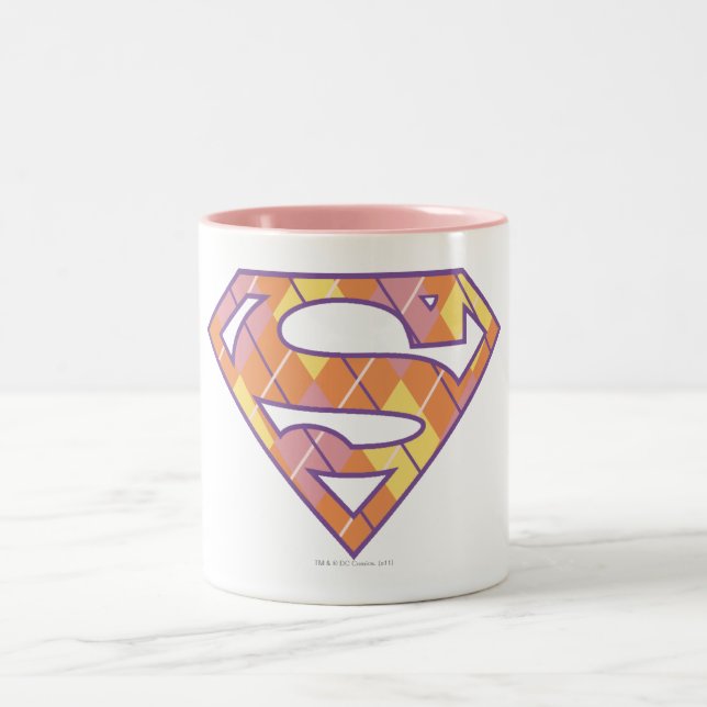 Supergirl Argyle Logo Two-Tone Coffee Mug (Center)