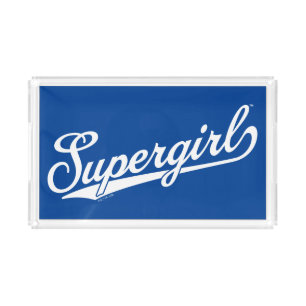 Supergirl Baseball All-Star Name Logo Acrylic Tray