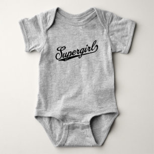 Supergirl Baseball All-Star Name Logo Baby Bodysuit