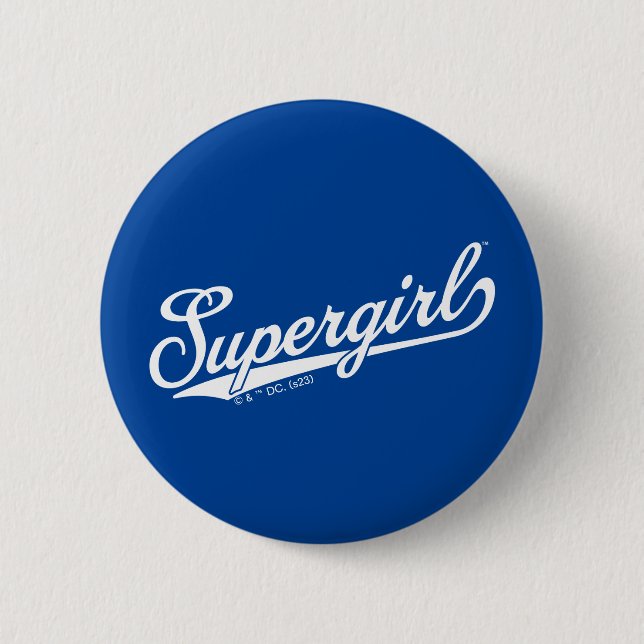 Supergirl Baseball All-Star Name Logo Button (Front)