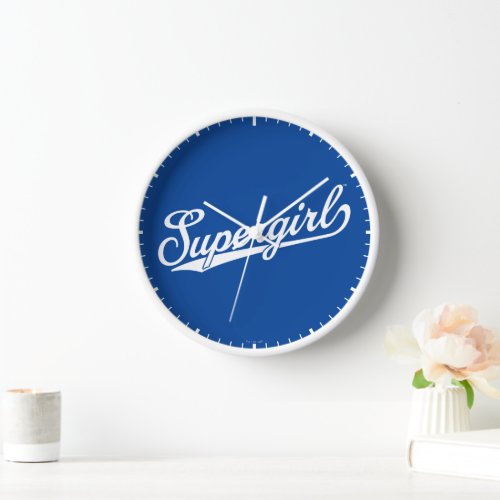 Supergirl Baseball All_Star Name Logo Clock