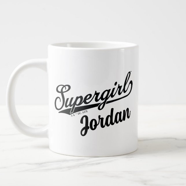 Supergirl Baseball All-Star Name Logo Giant Coffee Mug (Left)