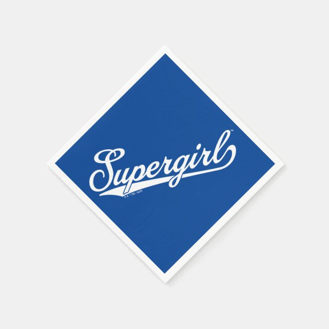 Supergirl Baseball All-Star Name Logo Napkins (Corner)