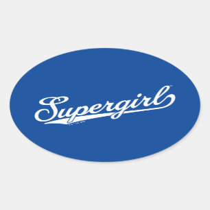 Supergirl Baseball All-Star Name Logo Oval Sticker