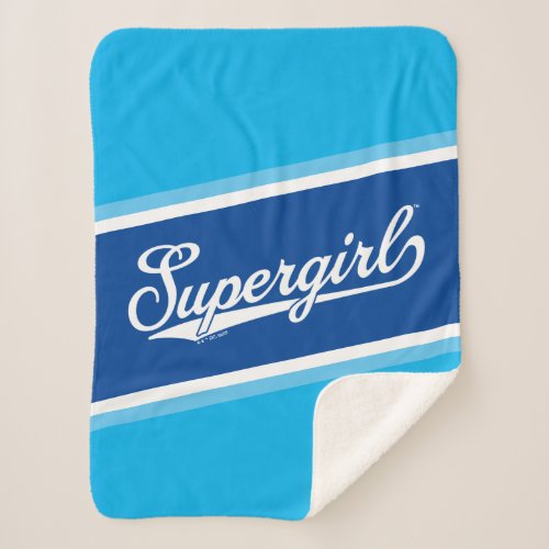 Supergirl Baseball All_Star Name Logo Sherpa Blanket
