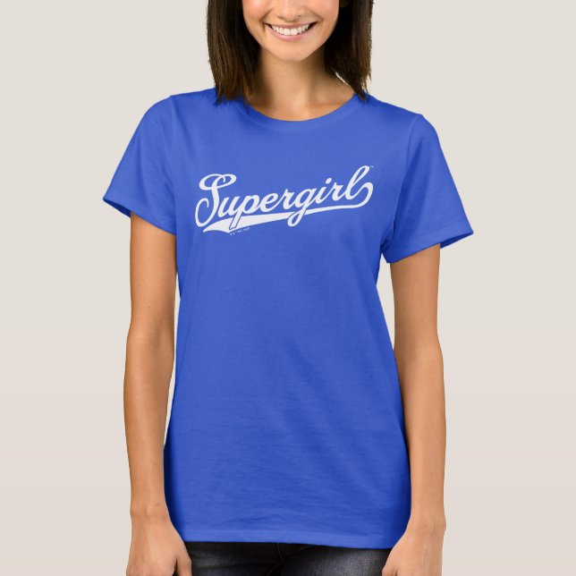 Supergirl Baseball All-Star Name Logo T-Shirt (Front)