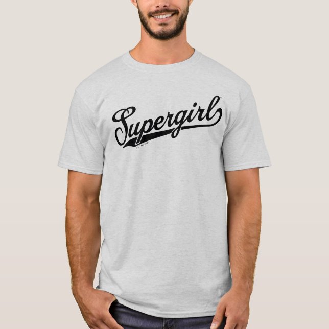 Supergirl Baseball All-Star Name Logo T-Shirt (Front)