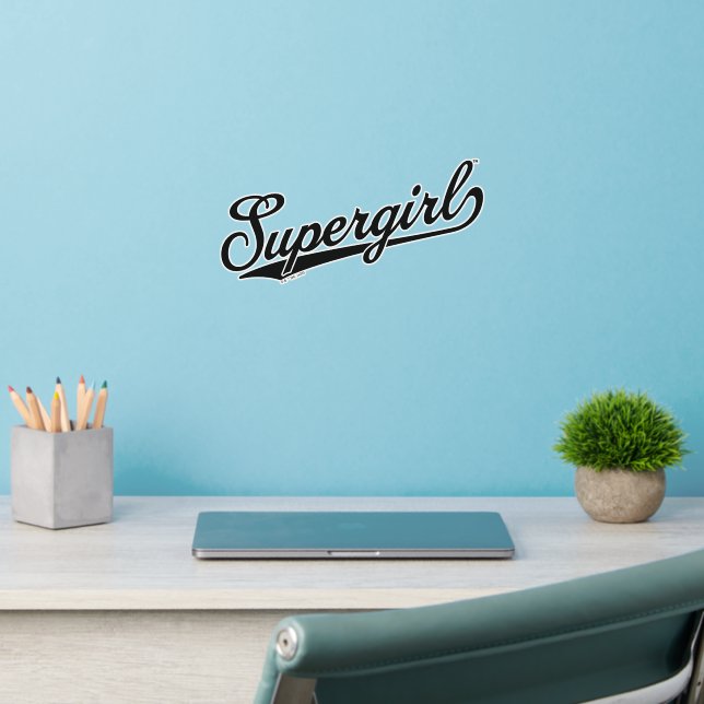 Supergirl Baseball All-Star Name Logo Wall Decal (Home Office 2)