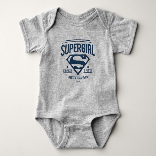 Supergirl Better Than Ever Retro Graphic Baby Bodysuit (Front)