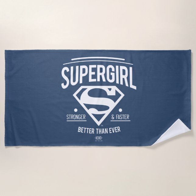 Supergirl Better Than Ever Retro Graphic Beach Towel (Front)