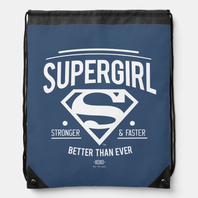 Supergirl Better Than Ever Retro Graphic Drawstring Bag (Front)