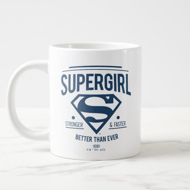 Supergirl Better Than Ever Retro Graphic Giant Coffee Mug (Left)