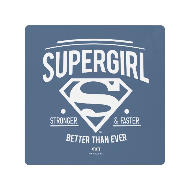Supergirl Better Than Ever Retro Graphic Metal Print (Front)