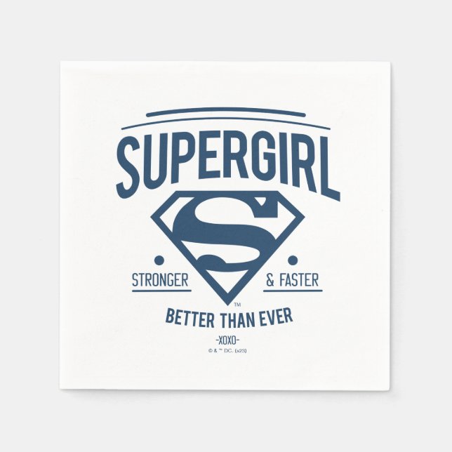 Supergirl Better Than Ever Retro Graphic Napkins (Front)