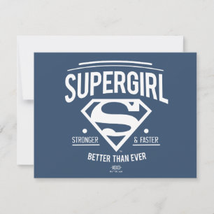 Supergirl Better Than Ever Retro Graphic Note Card
