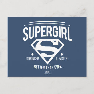 Supergirl Better Than Ever Retro Graphic Postcard