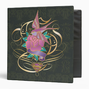 Supergirl Bird and Flower 3 Ring Binder