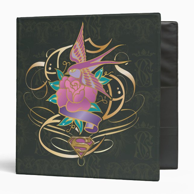 Supergirl Bird and Flower 3 Ring Binder (Front/Inside)