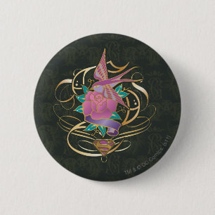 Supergirl Bird and Flower Button