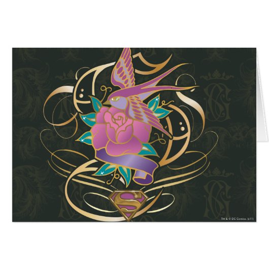 Supergirl Bird and Flower Cards (Front Horizontal)